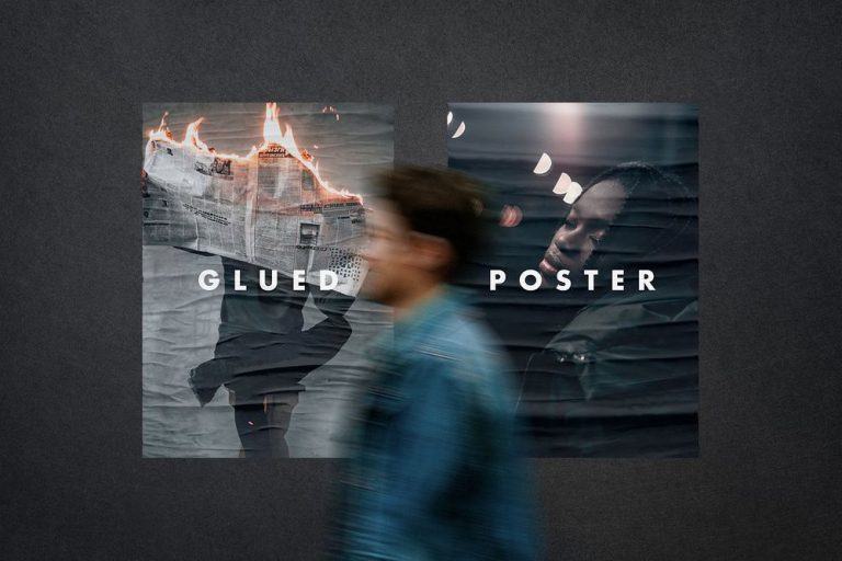 Best Glued Poster Mockup Templates Decolore