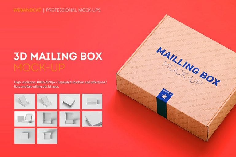 Download 25+ Mailing Box & Bag Packaging PSD Mockups | Decolore.Net