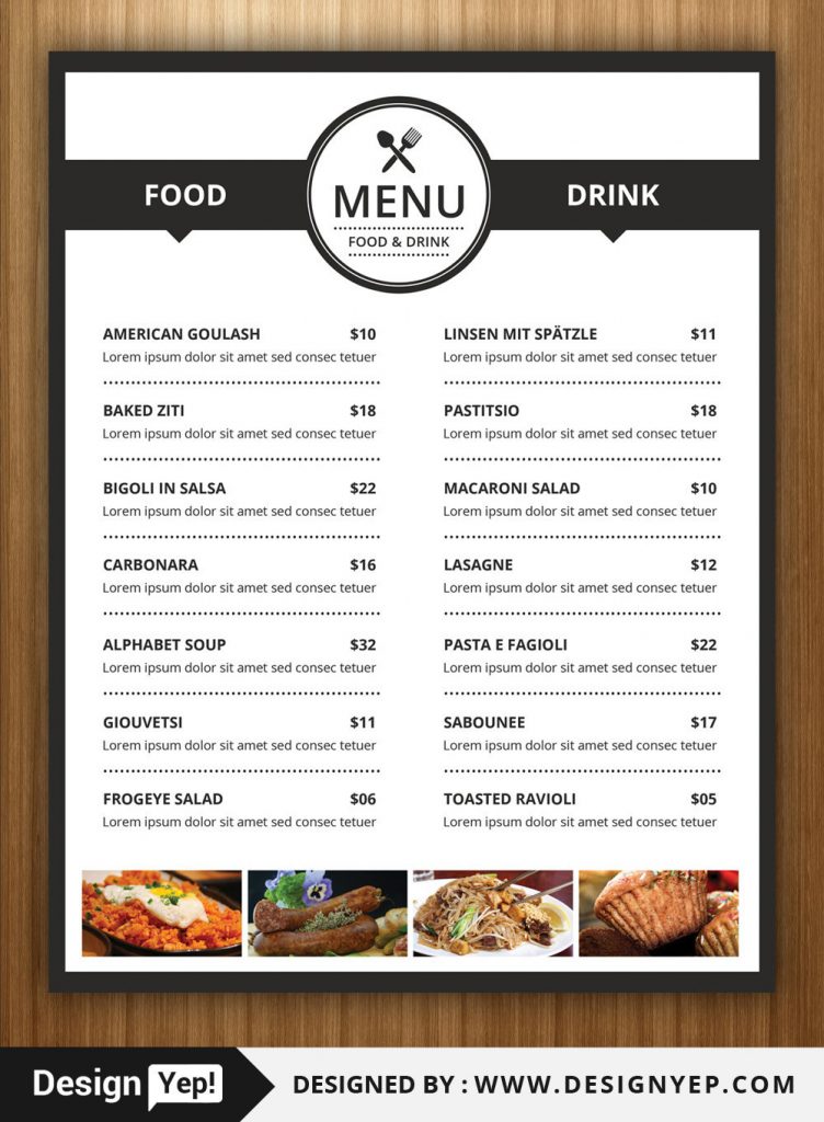 40+ Restaurant / Food Menu Design PSD Templates - Decolore