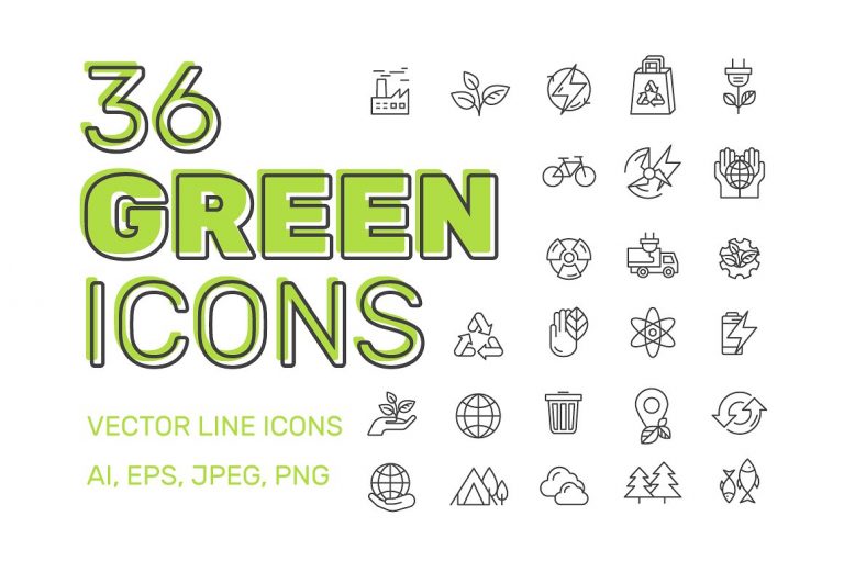 40+ Green Environment & Eco-friendly Icons