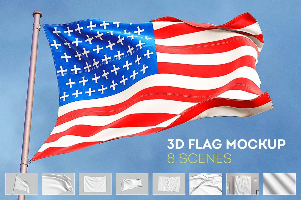 Download 55+ Realistic Flag Mockup PSD For Branding - Free ...