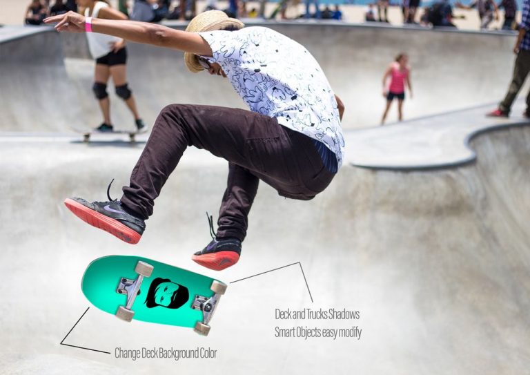 25+ Cool Skateboard Mockup Designs Ready for Photoshop