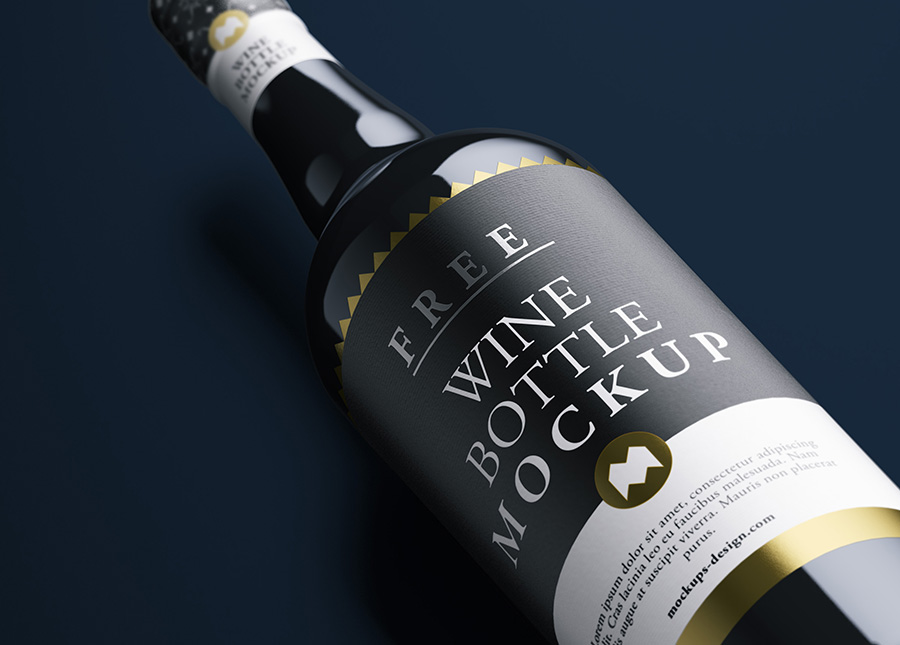 A wine bottle mockup templates cover