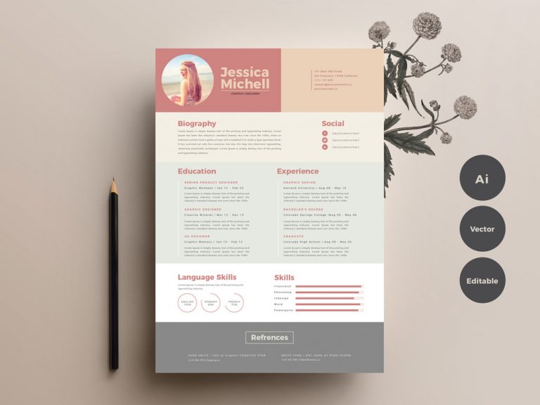 20 Free Colorful Resume Templates With Professional Design Decolore 9484