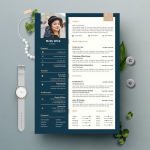 21 Handsomely Created (Dark) PSD Resume Templates