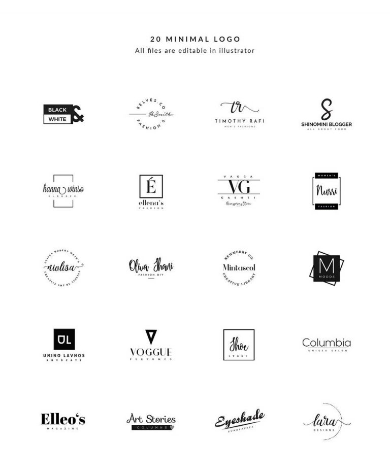 30+ Creative Minimalist Logo Templates