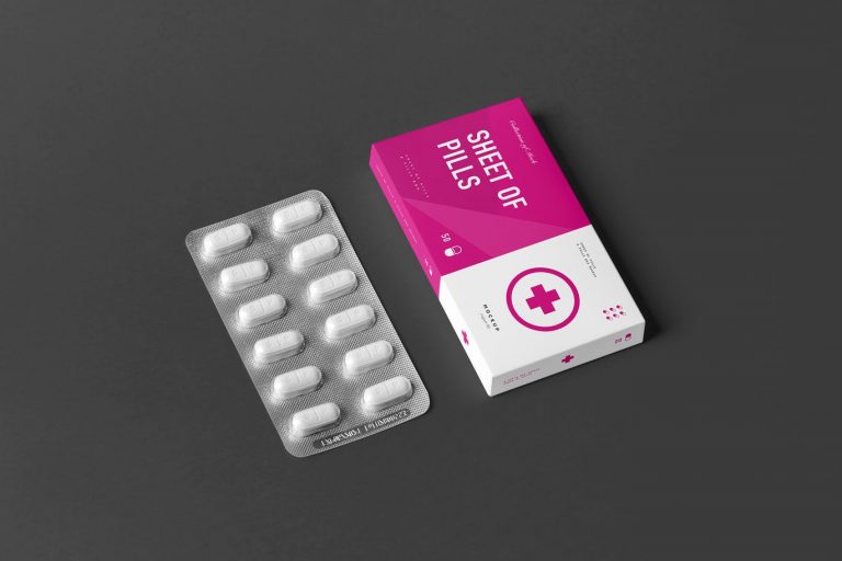 30+ Pills Box Packaging PSD Mockup Templates - Decolore