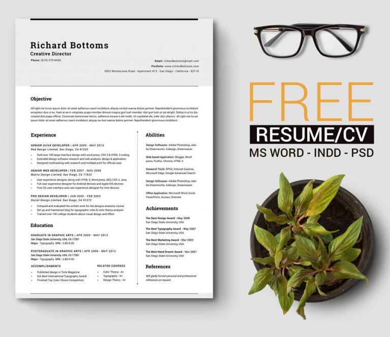 Free Creative Resume Templates For Adobe Indesign Decolore Net