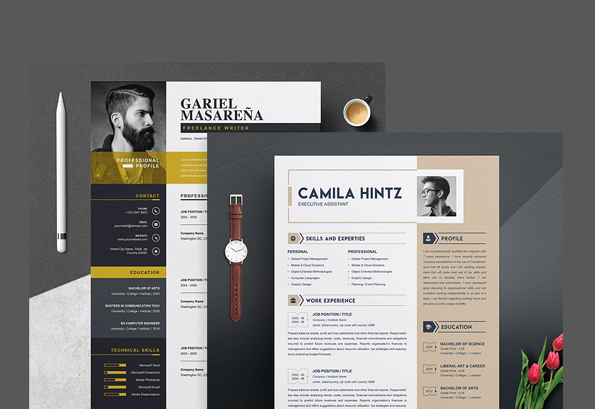 minimalist resume template indesign