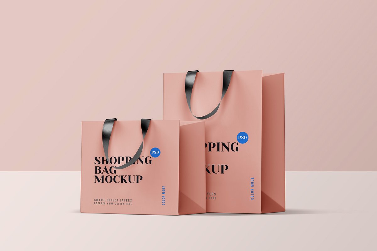Download bag it: shopping bag design mockup