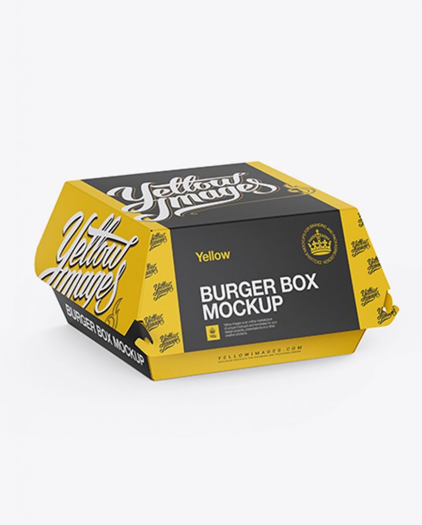 Download 15+ Burger Box Packaging PSD Mockup Templates | Decolore.Net