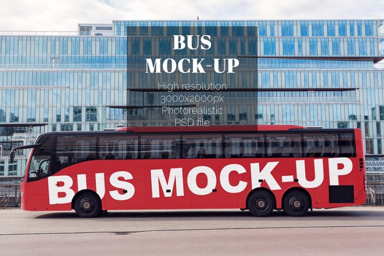 25  Impressive Bus Advertising PSD Mockup Templates