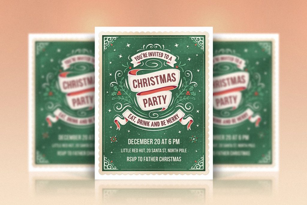 30+ Stunning Christmas Invitation Card Templates