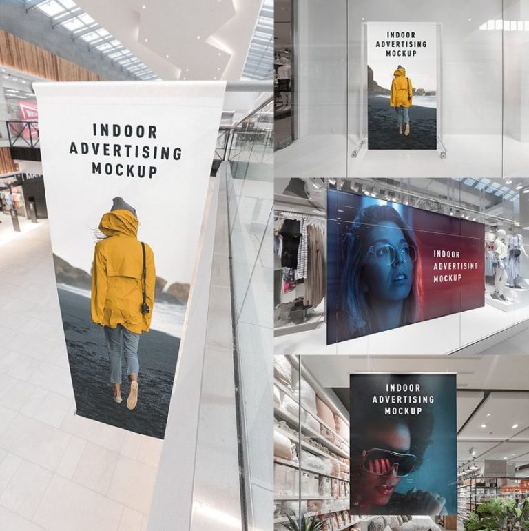 35+ Eye-Catching Indoor Advertising PSD Mockup Templates