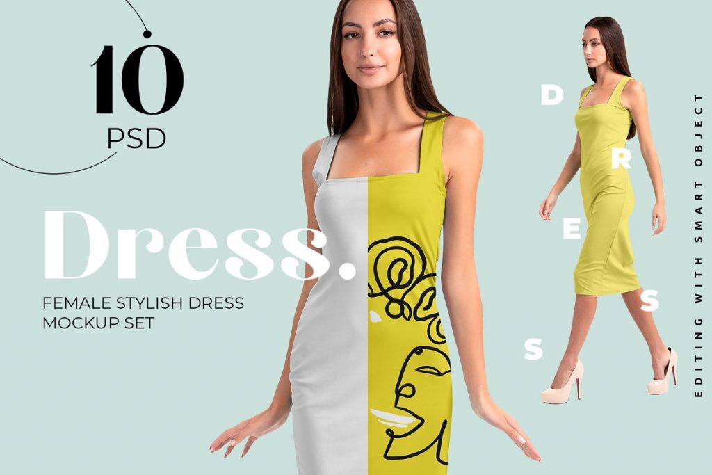 25+ Awesome Female Dress PSD Mockup Templates