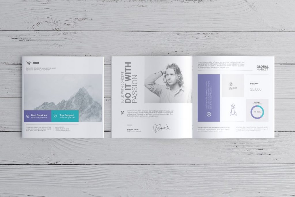 40+ Useful Square Brochure PSD Mockup Templates