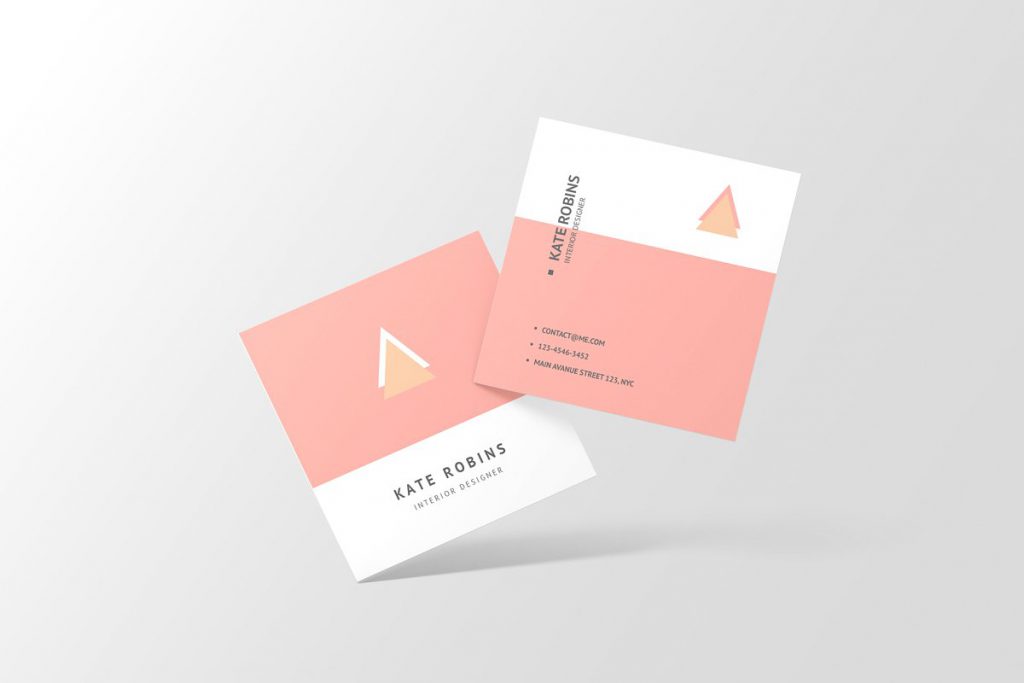 30+ Square Business Card PSD Mockup Templates - Decolore