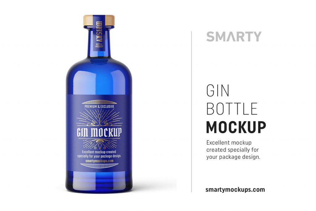 Download 30+ Mind Blowing Gin Bottle PSD Mockup Templates | Decolore.Net