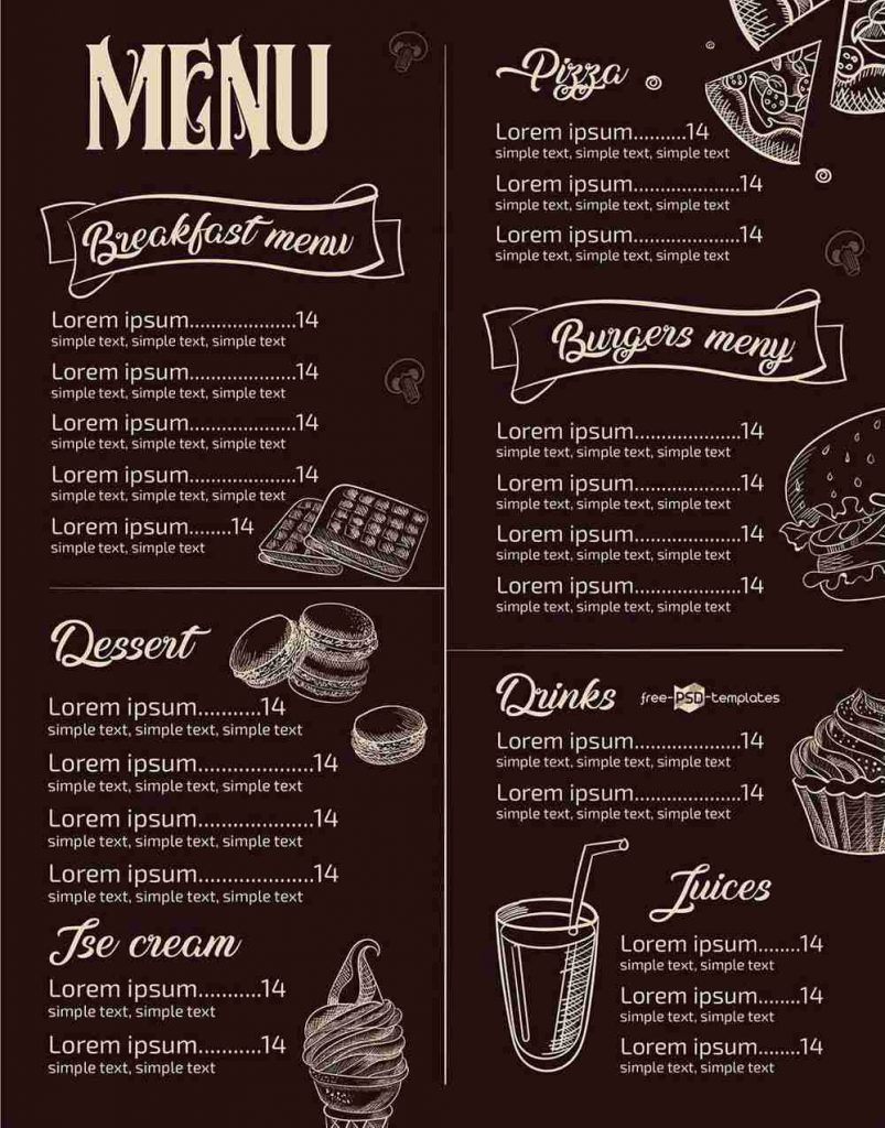 40+ Catchy Restaurant Menu Templates - Decolore