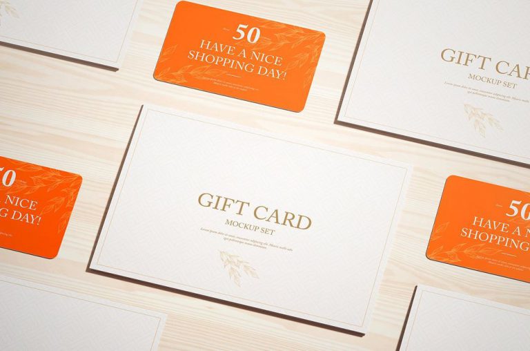 30+ Fascinating Gift Card PSD Mockup Templates - Decolore