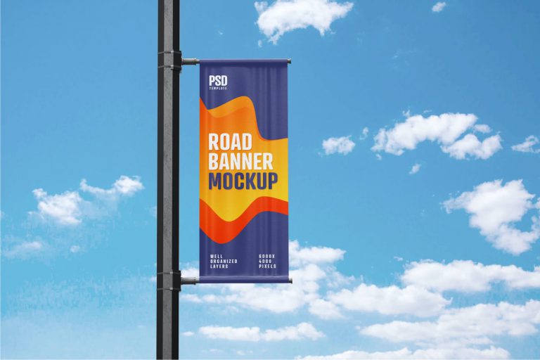 30+ Lamp Post Banner PSD Mockup Templates - Decolore