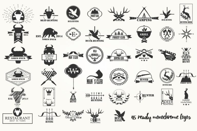 30+ Creative Black and White Logo Templates - Decolore