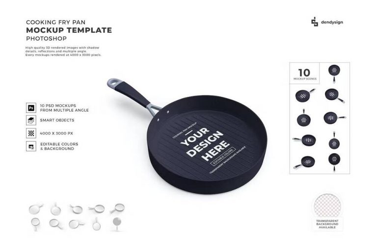 20+ Versatile Frying Pan Mockup Templates - Decolore