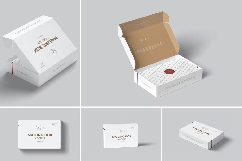 25+ Mailing Box & Bag Packaging PSD Mockups